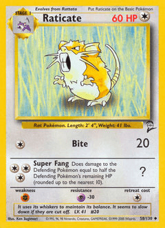 Raticate Base Set 2 #58