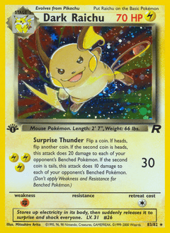 Dark Raichu Team Rocket #83