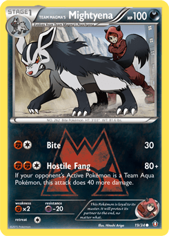 Team Magma's Mightyena Double Crisis #19
