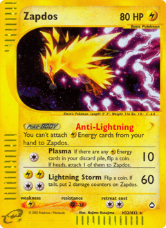 Zapdos Aquapolis #H32