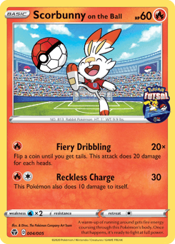 Scorbunny on the Ball Pokémon Futsal Collection #4