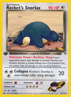 Rocket's Snorlax Gym Heroes #33