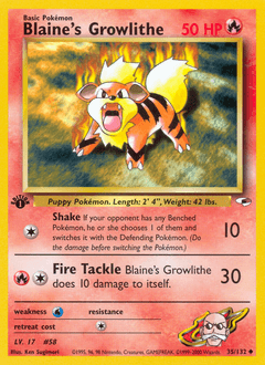 Blaine's Growlithe Gym Heroes #35