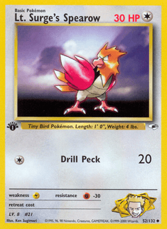 Lt. Surge's Spearow Gym Heroes #52