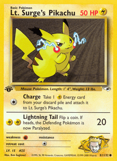Lt. Surge's Pikachu Gym Heroes #81