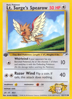 Lt. Surge's Spearow Gym Heroes #83