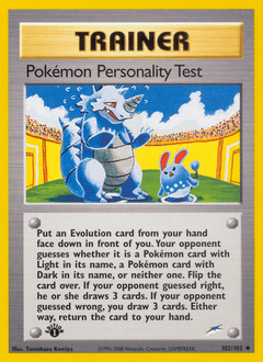 Pokémon Personality Test Neo Destiny #102