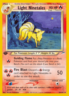 Light Ninetales Neo Destiny #50