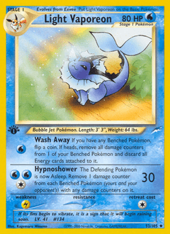 Light Vaporeon Neo Destiny #52