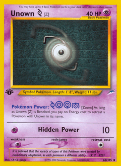 Unown [Z] Neo Destiny #60