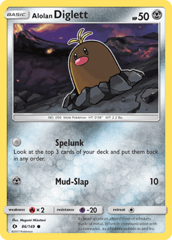 Alolan Diglett Sun & Moon #86