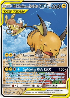 Raichu & Alolan Raichu-GX Unified Minds #221