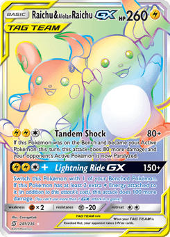 Raichu & Alolan Raichu-GX Unified Minds #241