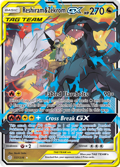 Reshiram & Zekrom-GX Cosmic Eclipse #157
