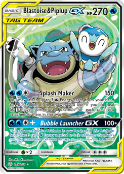 Blastoise & Piplup-GX Cosmic Eclipse #215