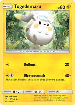 Togedemaru Burning Shadows #47