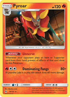 Pyroar Forbidden Light #19