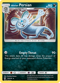 Alolan Persian Lost Thunder #119