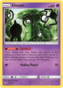 Unown Lost Thunder #90