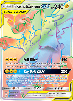 Pikachu & Zekrom-GX Team Up #184
