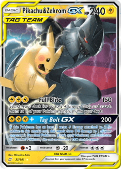 Pikachu & Zekrom-GX Team Up #33