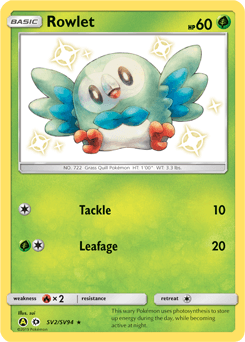 Rowlet Hidden Fates Shiny Vault #SV2