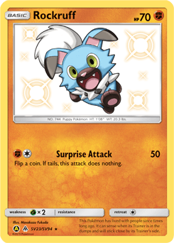 Rockruff Hidden Fates Shiny Vault #SV23