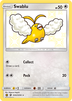 Swablu Hidden Fates Shiny Vault #SV42