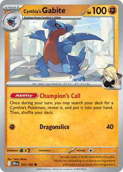 Cynthia's Gabite Destined Rivals #103