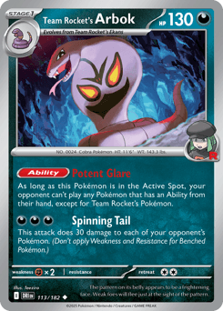 Team Rocket's Arbok Destined Rivals #113