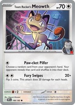 Team Rocket's Meowth Destined Rivals #149