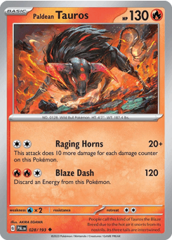 Paldean Tauros Paldea Evolved #28