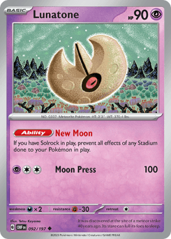 Lunatone Obsidian Flames #92