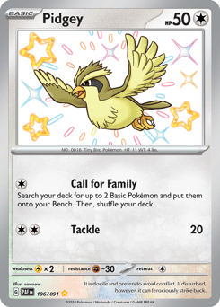 Pidgey Paldean Fates #196