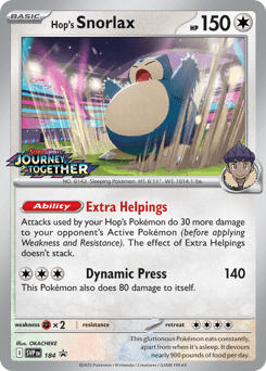 Hop's Snorlax Scarlet & Violet Black Star Promos #184