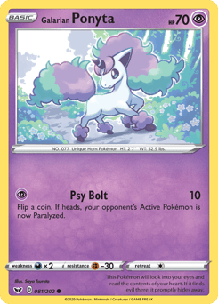 Galarian Ponyta Sword & Shield #81