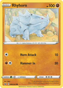 Rhyhorn Sword & Shield #96