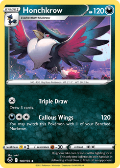 Honchkrow Silver Tempest #107