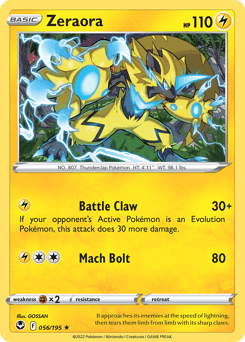 Zeraora Silver Tempest #56