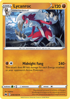 Lycanroc Crown Zenith #74