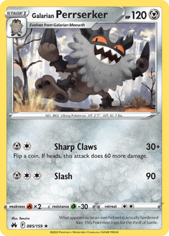 Galarian Perrserker Crown Zenith #85