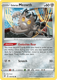 Galarian Meowth Rebel Clash #126