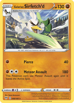 Galarian Sirfetch'd Darkness Ablaze #98
