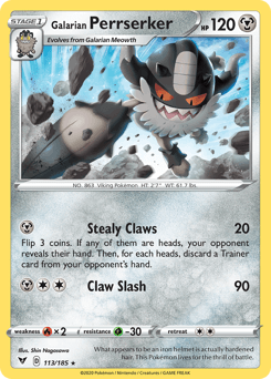Galarian Perrserker Vivid Voltage #113
