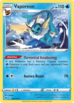 Vaporeon Vivid Voltage #30