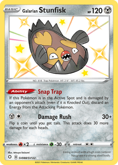 Galarian Stunfisk Shining Fates Shiny Vault #SV088