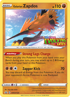 Galarian Zapdos SWSH Black Star Promos #SWSH124